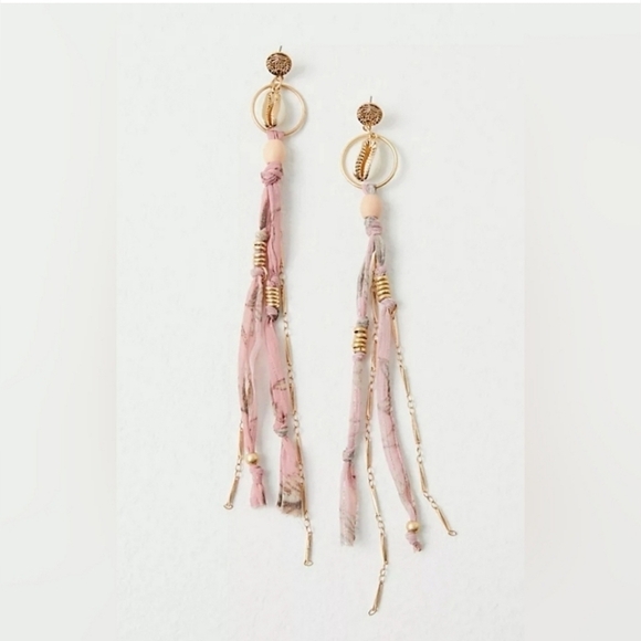 NWT- Free People, Bridge Dangle Earrings, Pink/Gold- NEW! - Picture 3 of 9